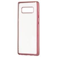 Áttetsző vékony tok metál színű csillogó kerettel Samsung S9 Plus pink