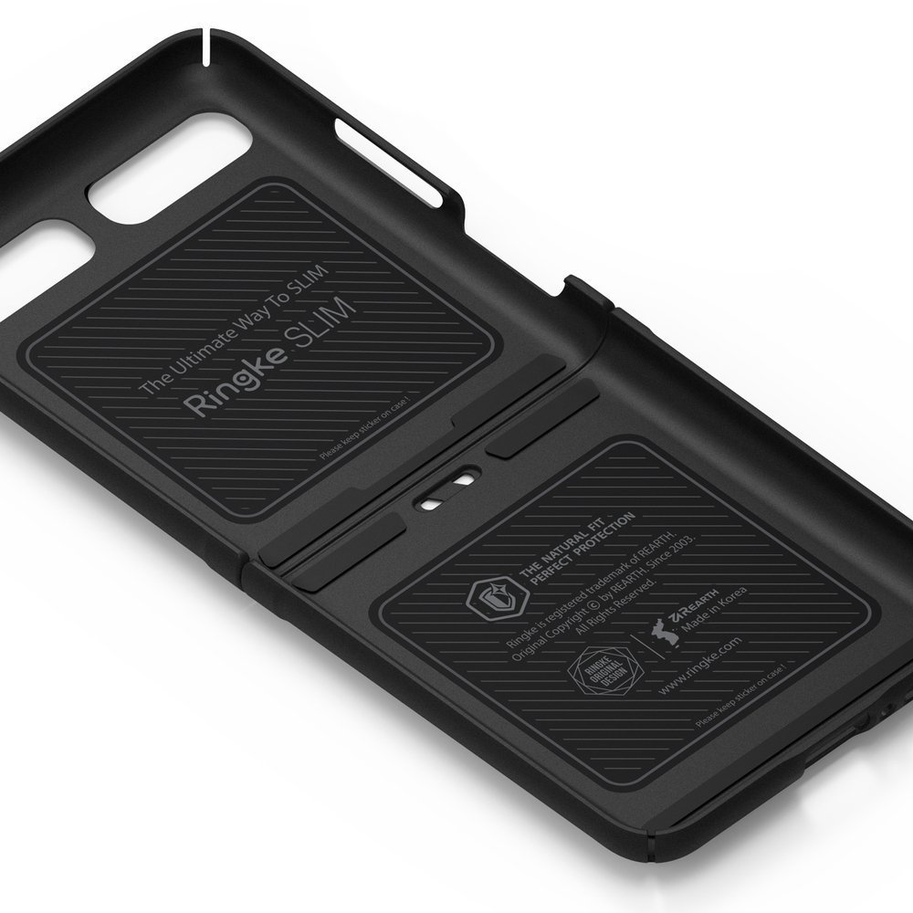 Ringke Folio Signature valódi bőr tok vállpánttal Samsung Galaxy Z Flip fekete (FOSG0001)