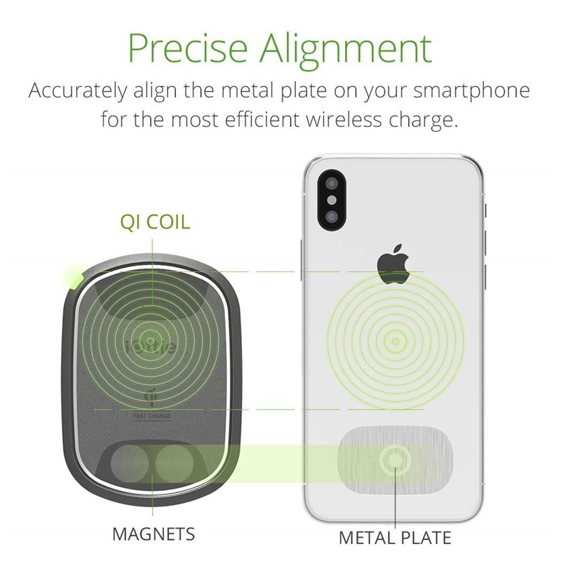 iOttie iTap Wireless 2 Szellőzőre helyezhető mágneses autós telefontartó vezeték nélküli Qi töltéssel-1