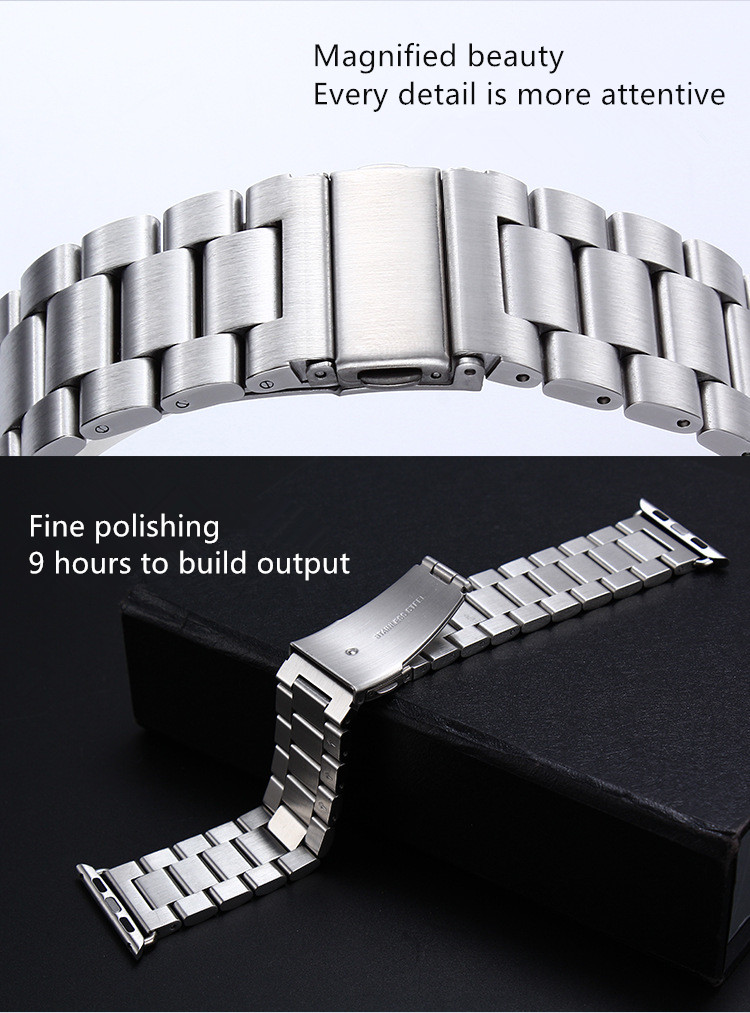 Apple Watch 4/5/6/7/8/SE (38/40/41mm) TRPH fém óraszíj ezüst színű