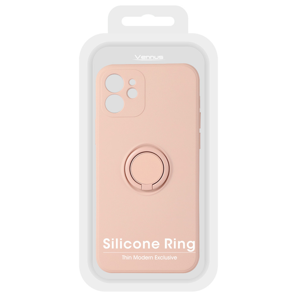Xiaomi Redmi Note 11 Pro / Note 11 Pro Plus Vennus szilikon tok hátlapi gyűrűvel világos rózsaszín