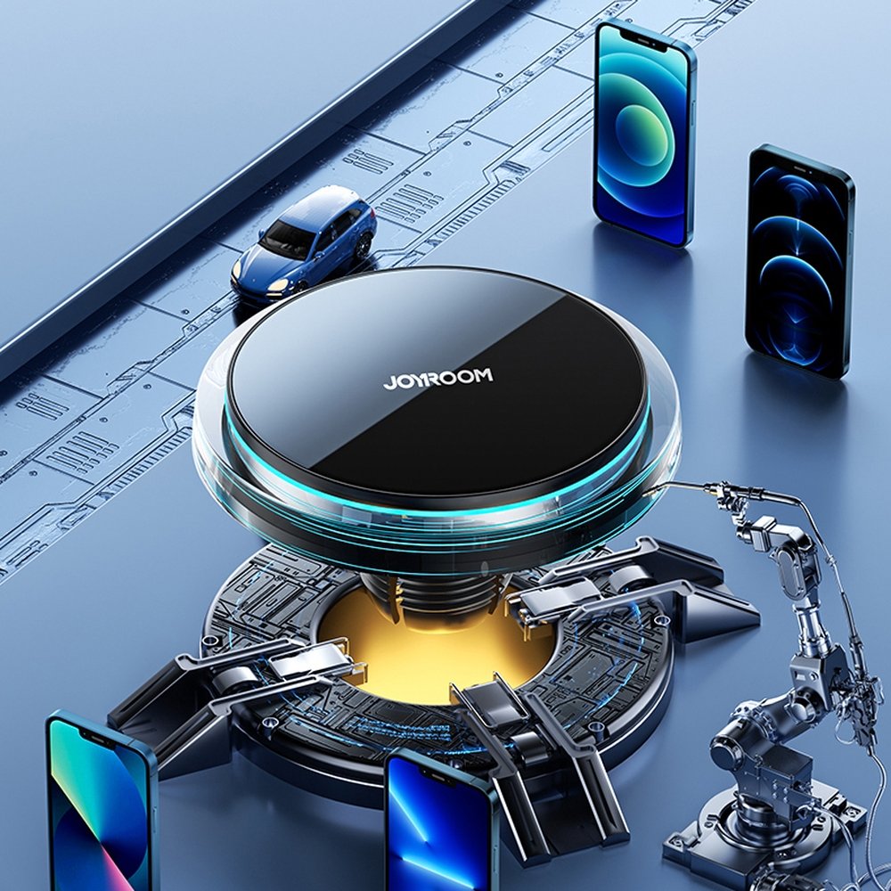Joyroom autós tartó Qi vezeték nélküli indukciós töltéssel 15 W (MagSafe kompatibilis) szellőzőrácshoz ezüst (JR-ZS291)-8