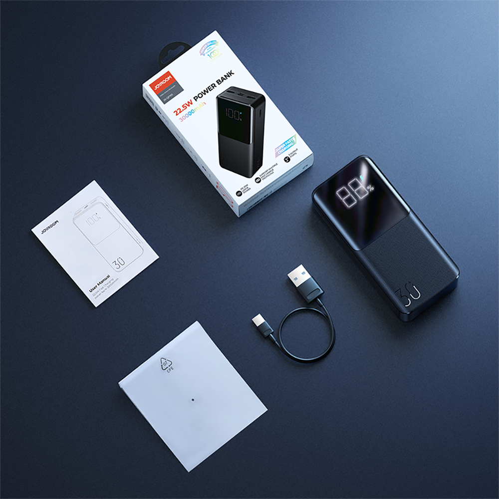 Joyroom Powerbank 22.5W 30000mAh PD QC3.0 AFC fekete (JR-QP193)-6