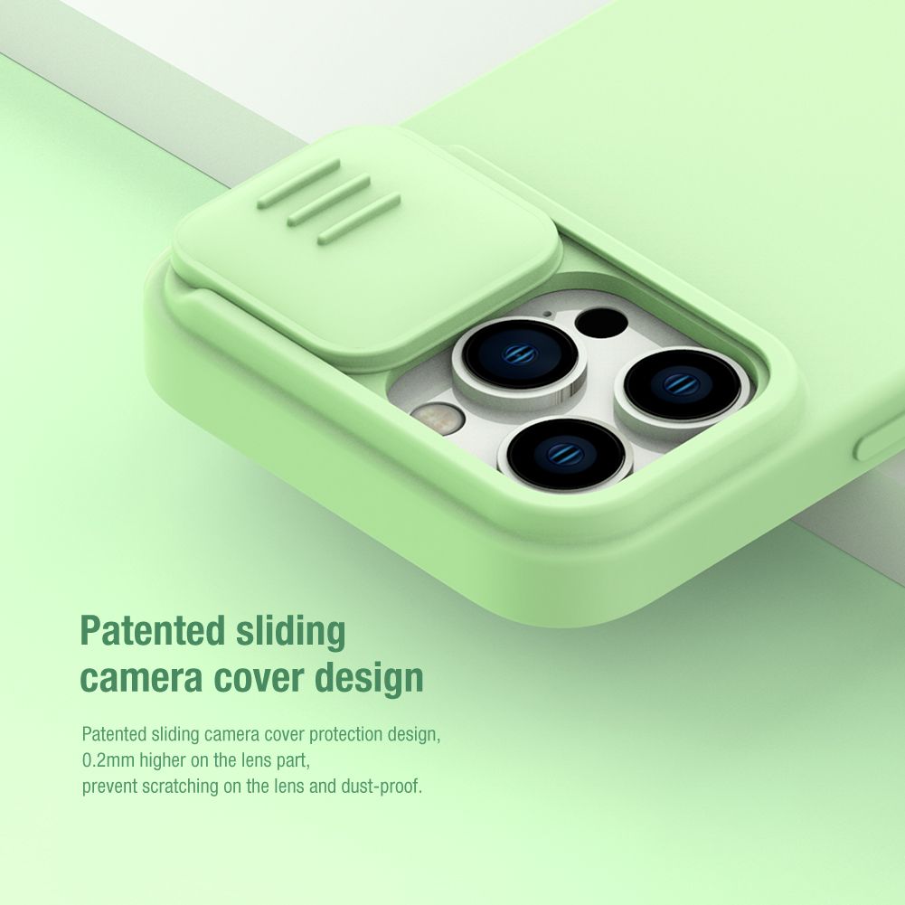 iPhone 14 Pro Max Nillkin CamShield Silky szilikon tok zöld