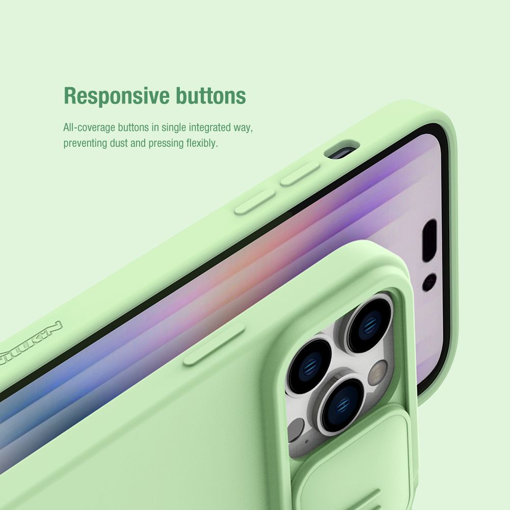 iPhone 14 Pro Max Nillkin CamShield Silky szilikon tok zöld