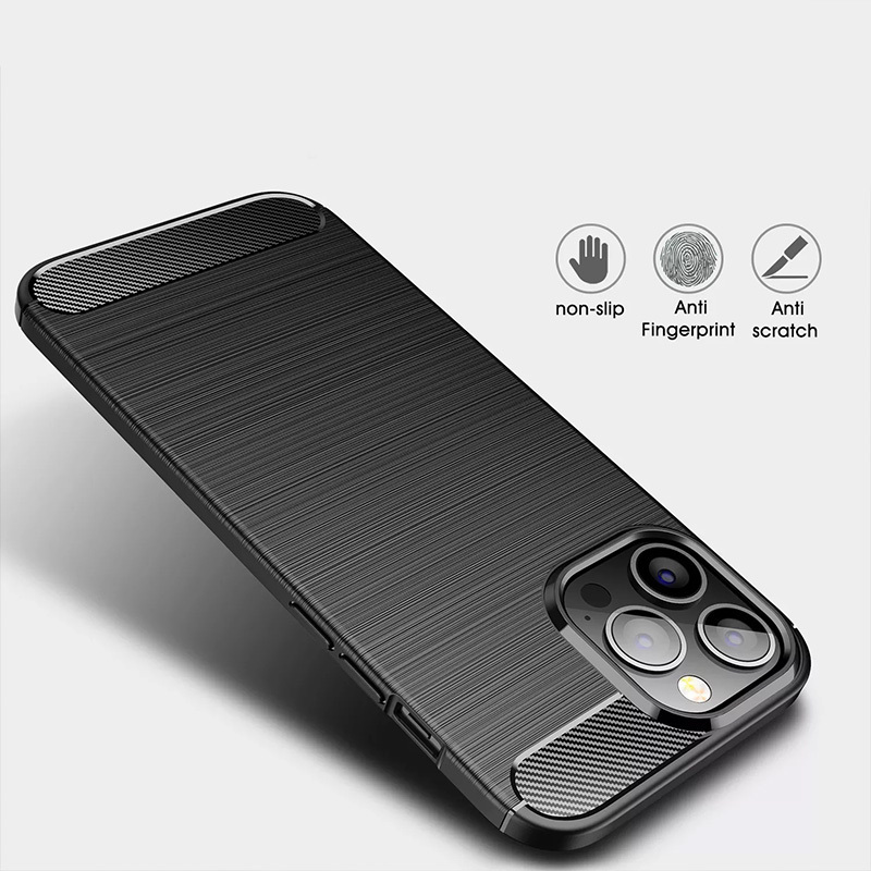 Samsung Galaxy S23 Ultra Carbon szénszál mintájú TPU tok fekete