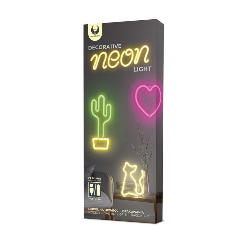 Forever Light Neon LED LOVE felirat rózsaszín 35,5 x 2 x 13 cm