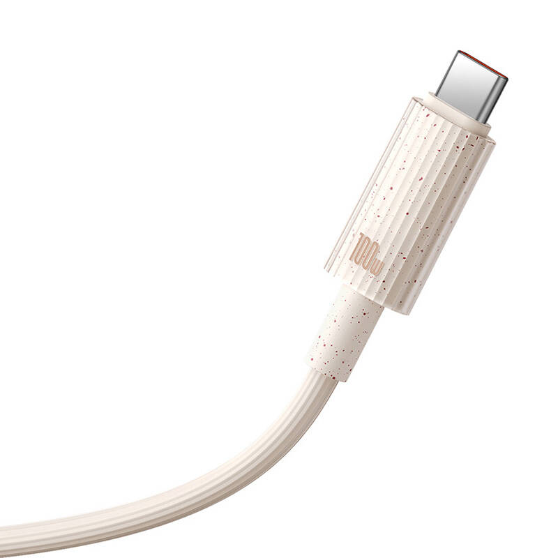 Baseus Habitat gyorstöltő kábel USB - USB-C 2m 100W rózsaszín