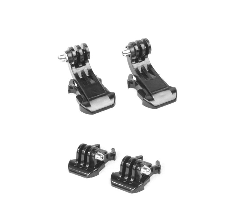 Gyors cserélő talp szett Gopro és SJCAM akciókamerához. 2 J alakú és 2 lapos.-0