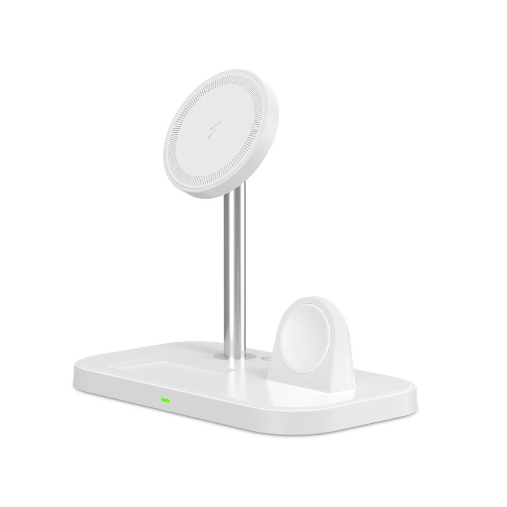 Tech-Protect QI15W-A22 induktív MagSafe töltő 3in1 MagSafe állvánnyal okostelefonhoz / Apple Watch-hoz / AirPods-hoz - fehér-1