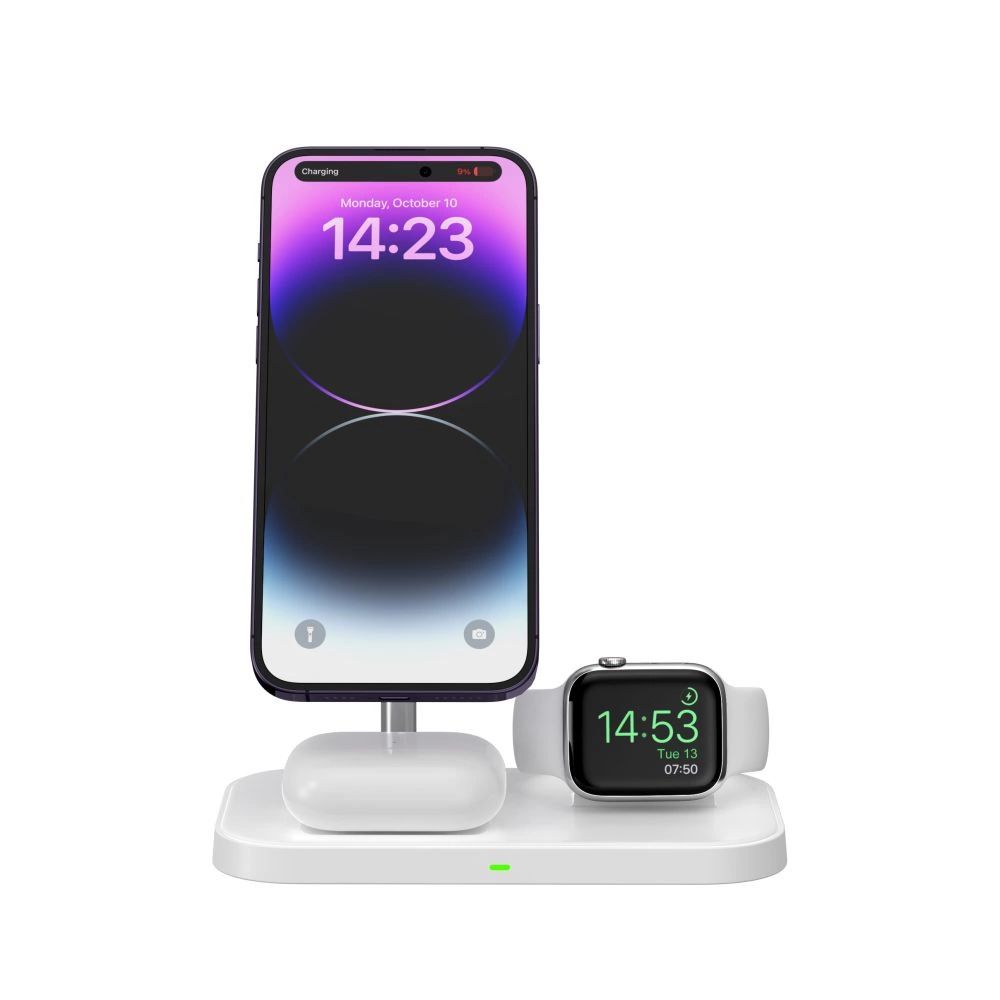 Tech-Protect QI15W-A22 induktív MagSafe töltő 3in1 MagSafe állvánnyal okostelefonhoz / Apple Watch-hoz / AirPods-hoz - fehér-2