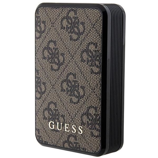 Guess Powerbank 18W GUPB10DP4GEGW 10000mAh barna/barna 4G Bőr Fém Logó-0