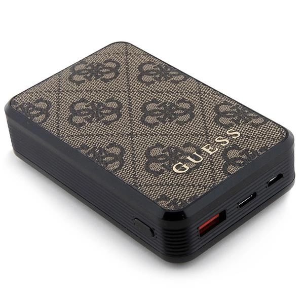 Guess Powerbank 18W GUPB10DP4GEGW 10000mAh barna/barna 4G Bőr Fém Logó-2