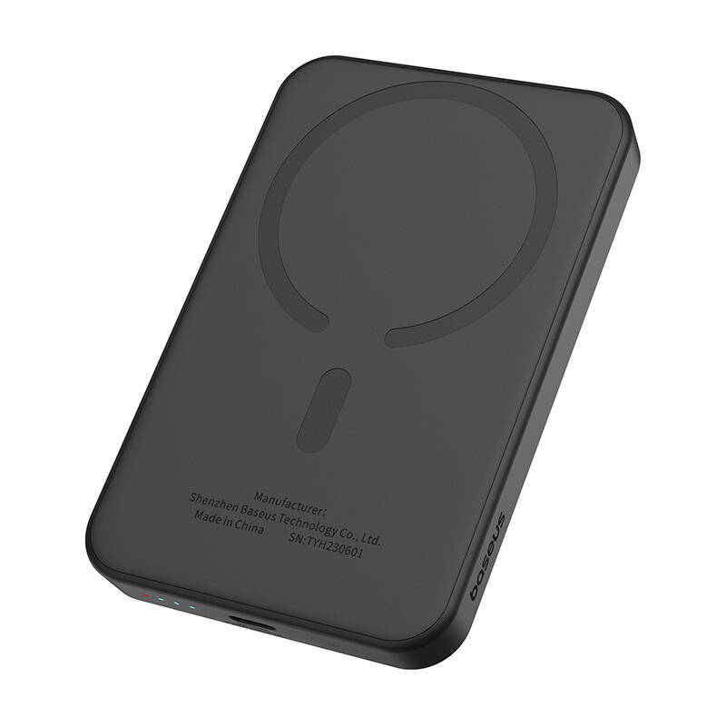 Baseus Mágneses Mini Powerbank, 5000mAh, USB-C 20W (fekete)-5