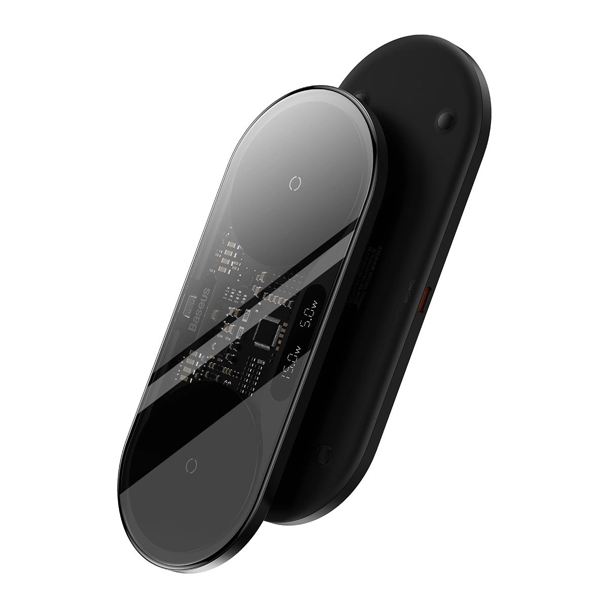 Baseus Digital LED kijelzős, dupla vezeték nélküli töltő kijelzővel 20W fekete (WXSX010101)-11