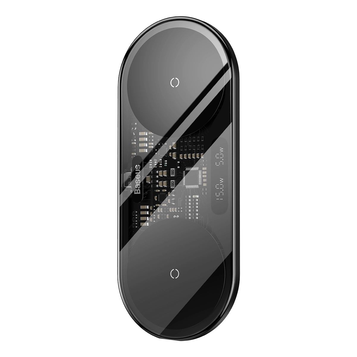Baseus Digital LED kijelzős, dupla vezeték nélküli töltő kijelzővel 20W fekete (WXSX010101)-10