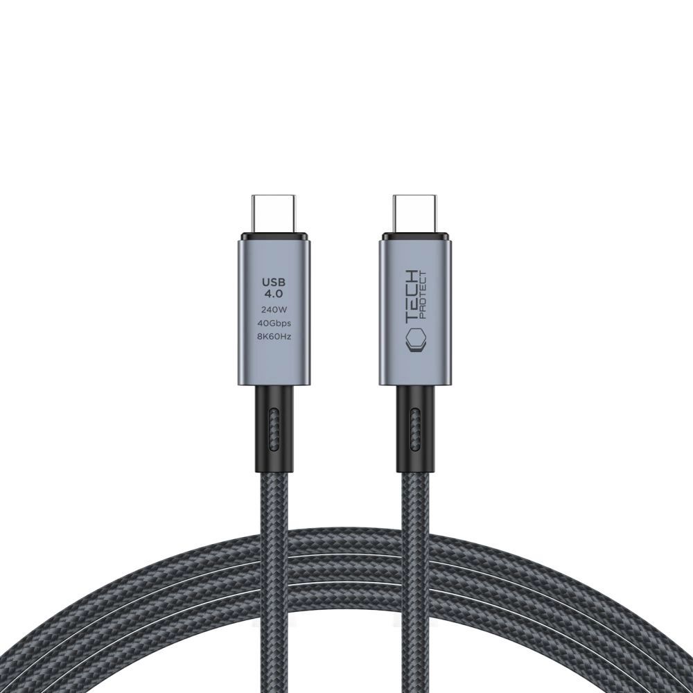Tech-Protect UltraBoost Max USB-C 4.0 / USB-C 4.0 PD 240W 8K 40Gbps 2m kábel - szürke-0