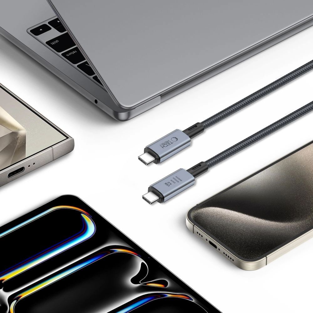 Tech-Protect UltraBoost Max USB-C 4.0 / USB-C 4.0 PD 240W 8K 40Gbps 2m kábel - szürke-4
