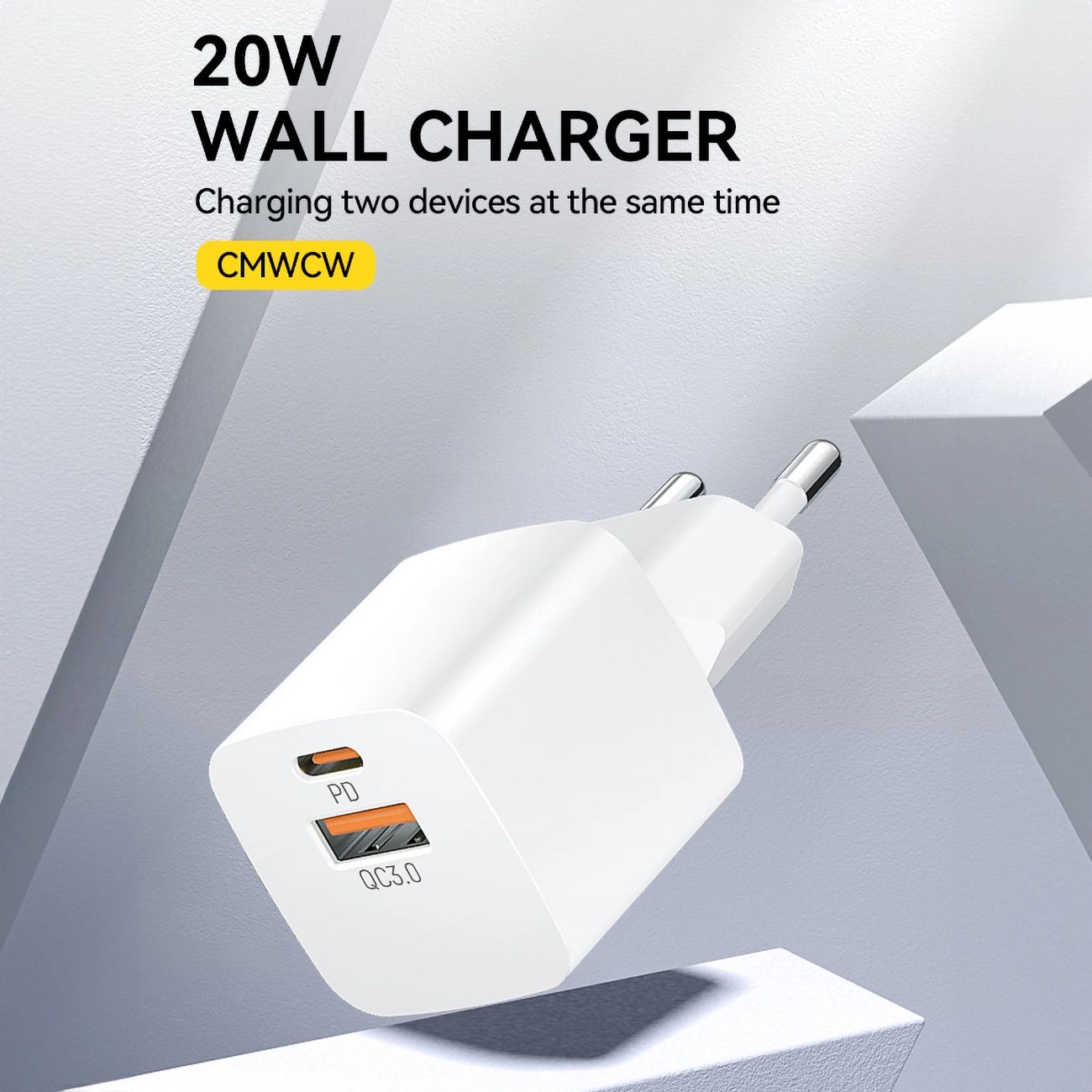Wozinsky CMWCW 20W USB-C / USB-A hálózati töltő - fehér-5