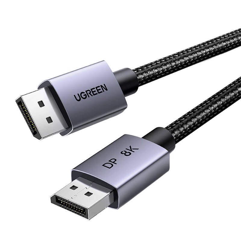 DisplayPort 1.4 Kábel Ugreen DP120, 8K 60Hz, 32.4Gbps, 2m (fekete)-0