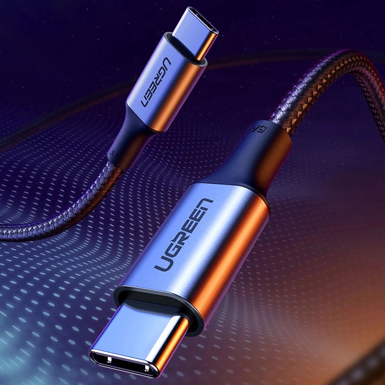 Ugreen US316 70428 USB-C - USB-C PD QC FCP kábel 100W 5A 480Mb/s 1.5m - szürke-10
