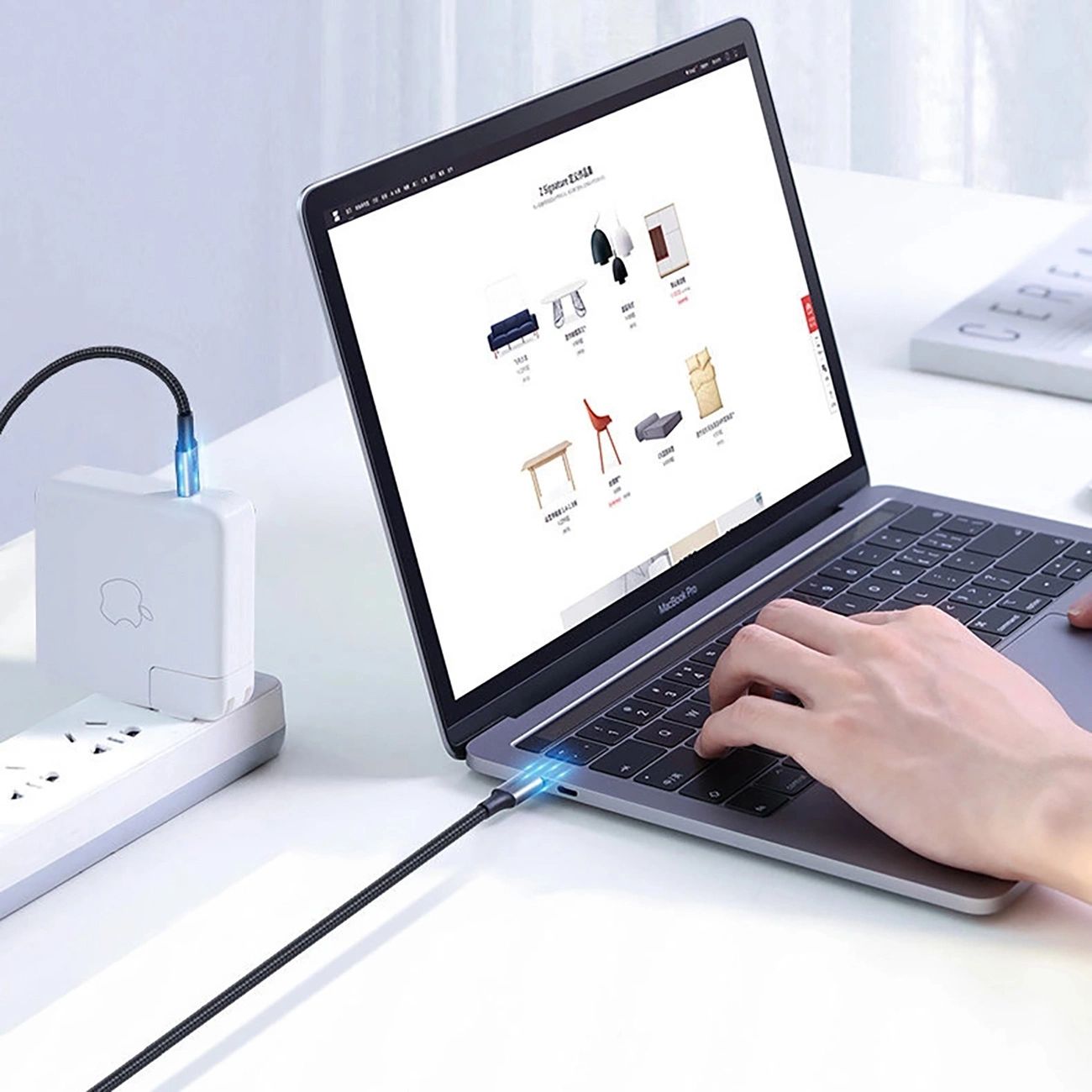 Ugreen US316 70428 USB-C - USB-C PD QC FCP kábel 100W 5A 480Mb/s 1.5m - szürke-7