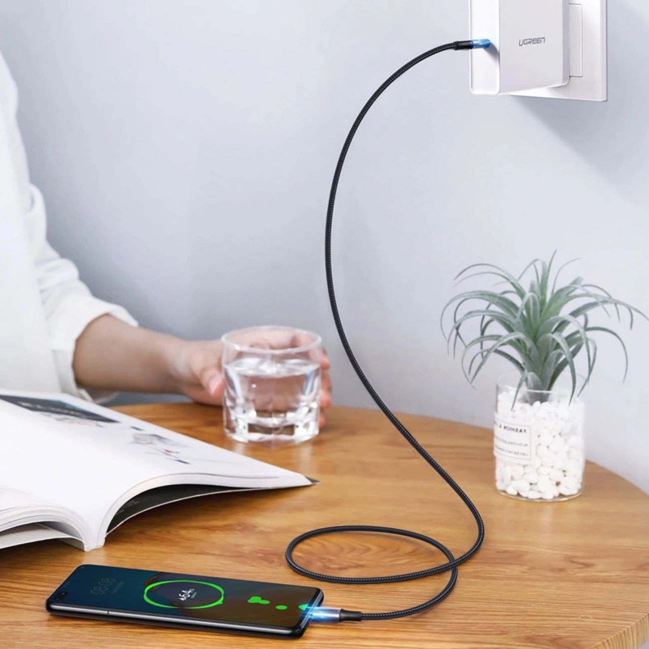 Ugreen US316 70428 USB-C - USB-C PD QC FCP kábel 100W 5A 480Mb/s 1.5m - szürke-6