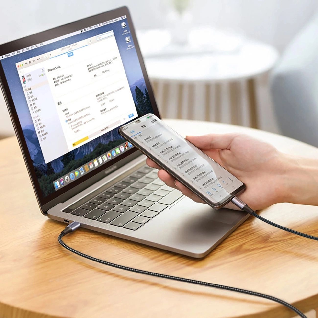 Ugreen US316 70428 USB-C - USB-C PD QC FCP kábel 100W 5A 480Mb/s 1.5m - szürke-1