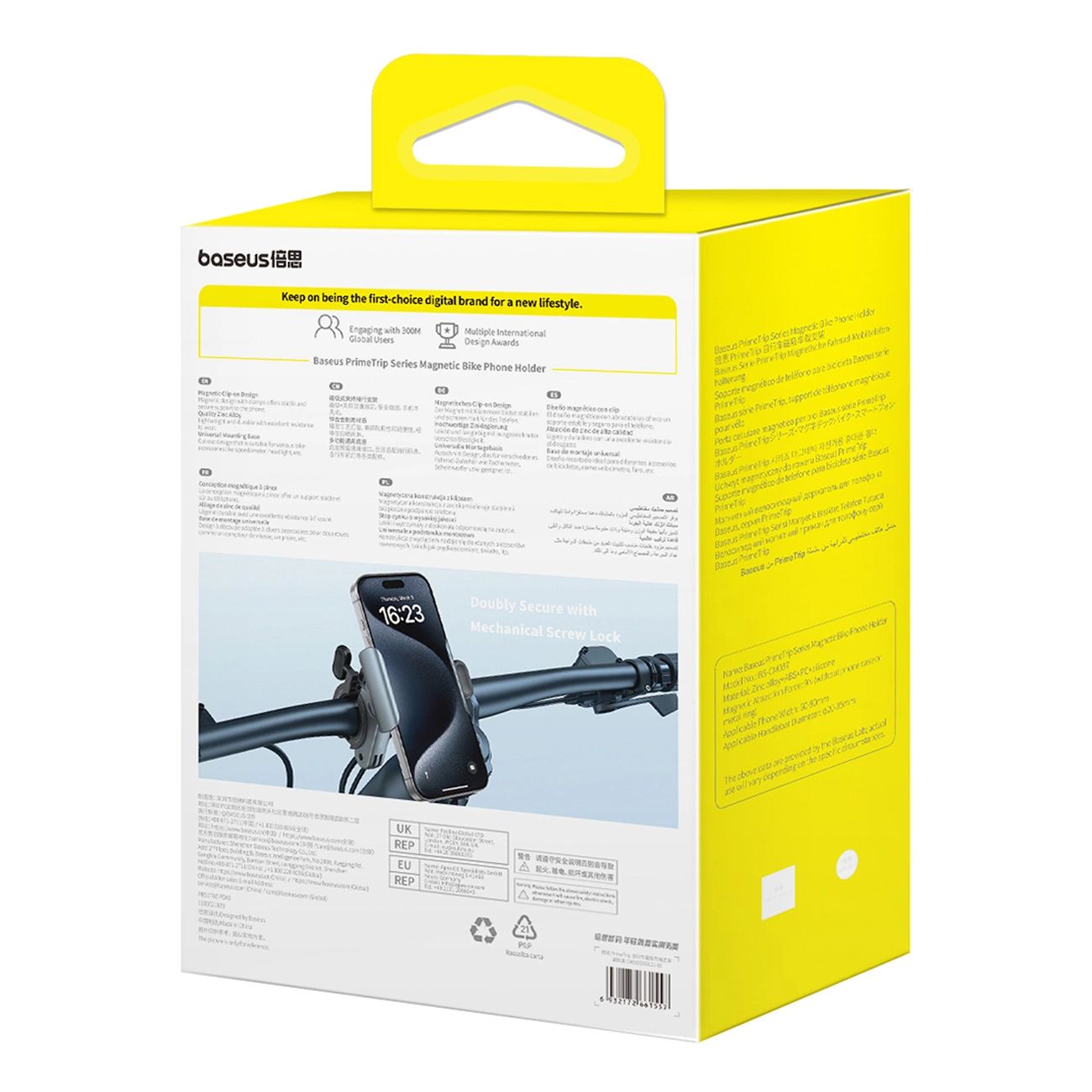 Baseus PrimeTrip mágneses telefontartó biciklire, rollerre, motorra - fekete-5