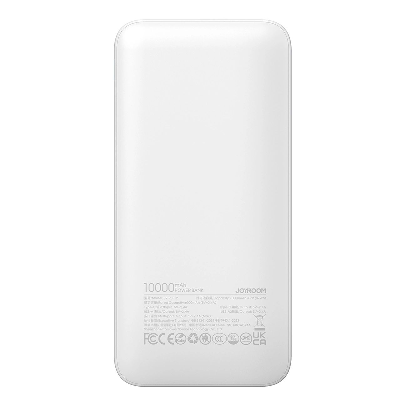 Powerbank Joyroom JR-PBF12 10000mAh 2.4A 2x USB-A 1x USB-C - fehér-12