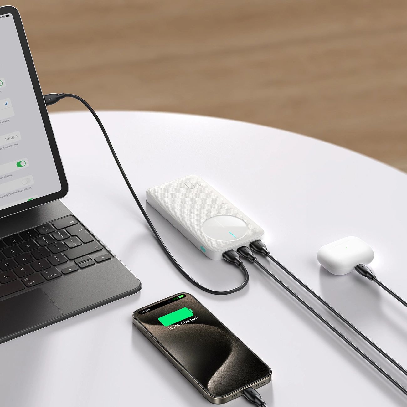 Powerbank Joyroom JR-PBF12 10000mAh 2.4A 2x USB-A 1x USB-C - fehér-6