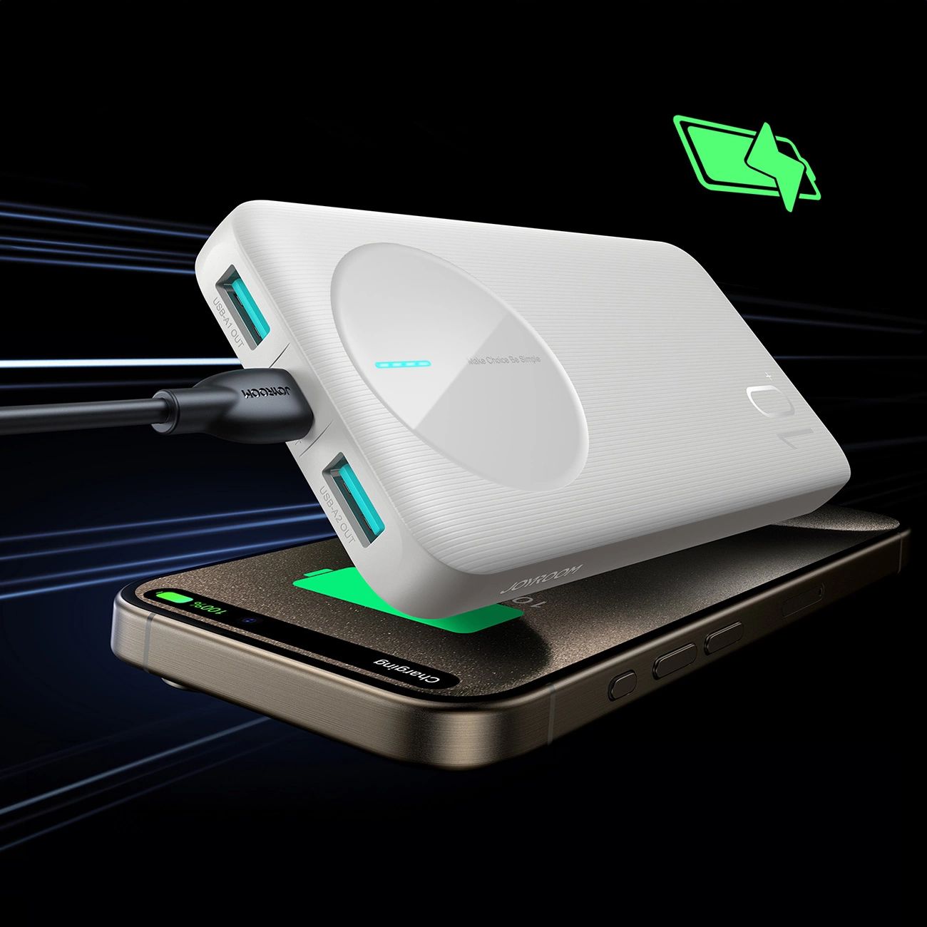 Powerbank Joyroom JR-PBF12 10000mAh 2.4A 2x USB-A 1x USB-C - fehér-4