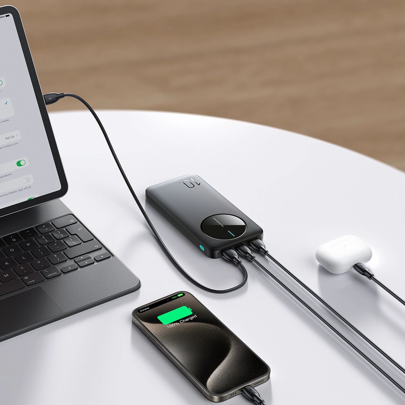 Powerbank Joyroom JR-PBF12 10000mAh 2.4A 2x USB-A 1x USB-C - fekete-6