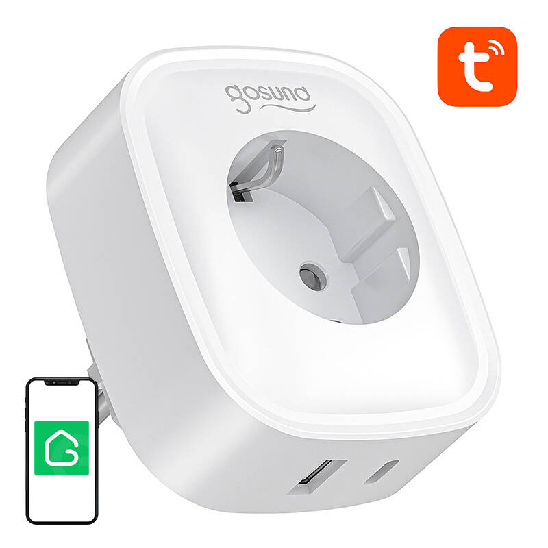 Gosund SP6 16A USB-C 20W okos konnektor WiFi/Bluetooth-0