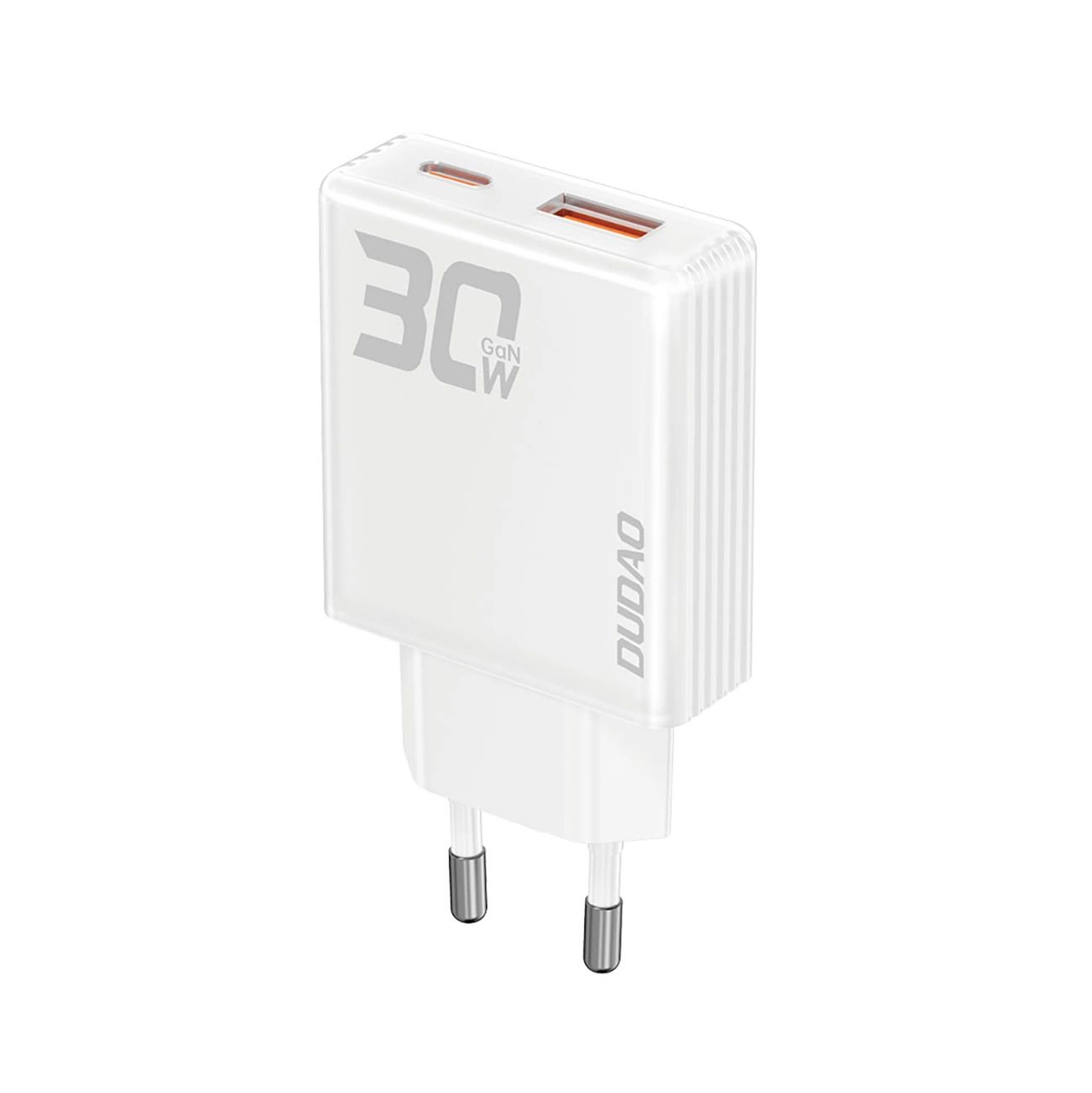 GaN Dudao A30EU 30W USB-A / USB-C Fali Töltő - Fehér-0