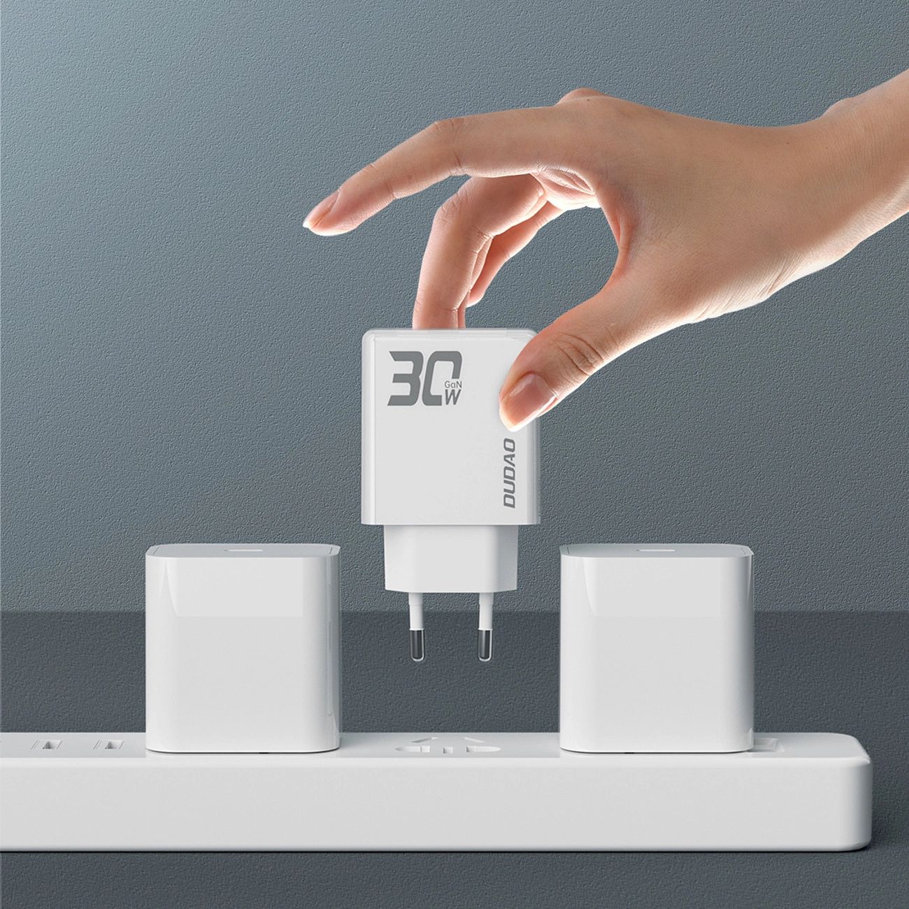 GaN Dudao A30EU 30W USB-A / USB-C Fali Töltő - Fehér-4