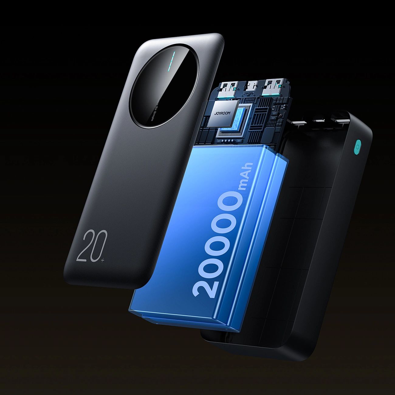 Powerbank Joyroom JR-PBF14 20000mAh 2.4A 2x USB-A 1x USB-C - fekete-2