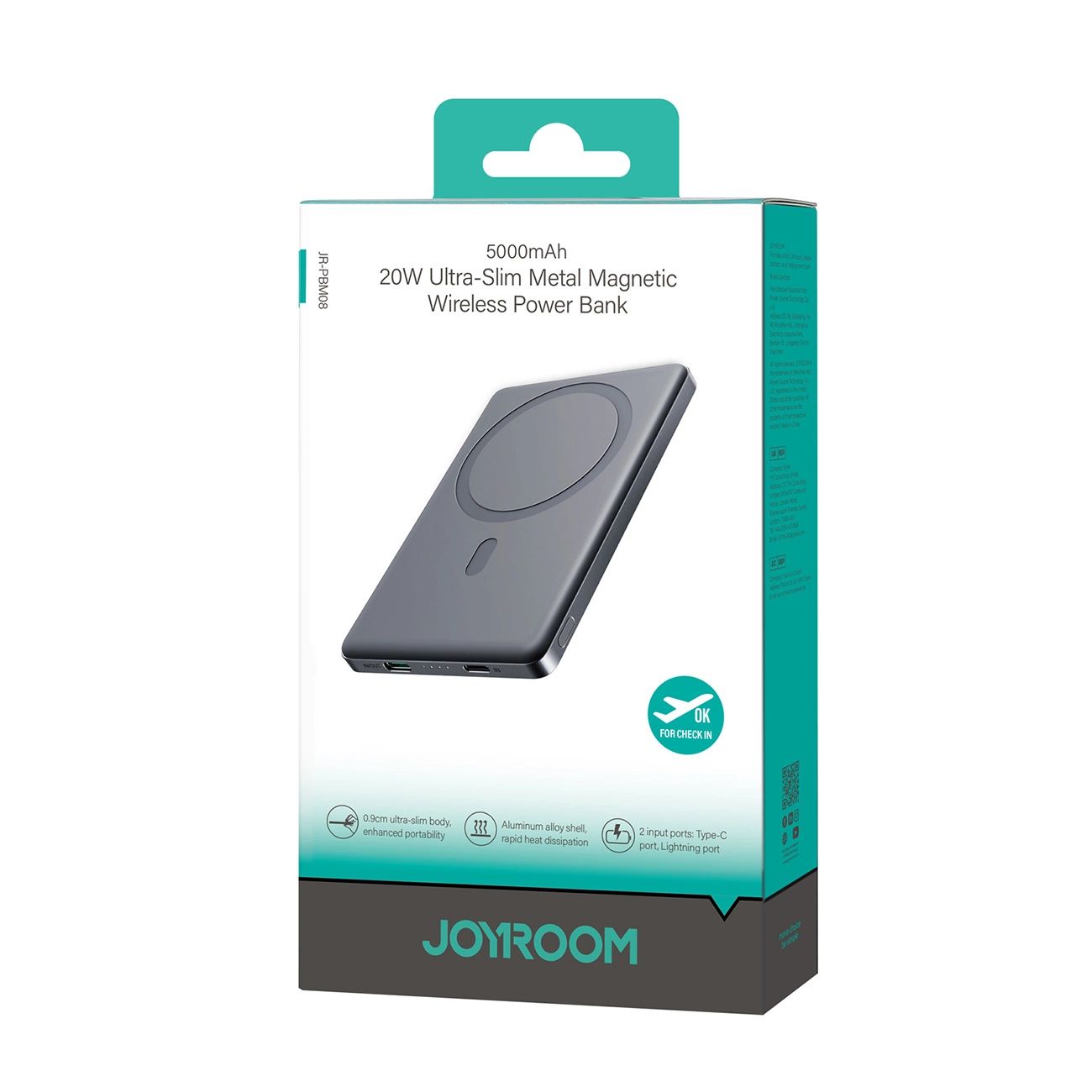 Powerbank Joyroom JR-PBM08 5000mAh 20W induktív töltéssel - szürke magsafe-9