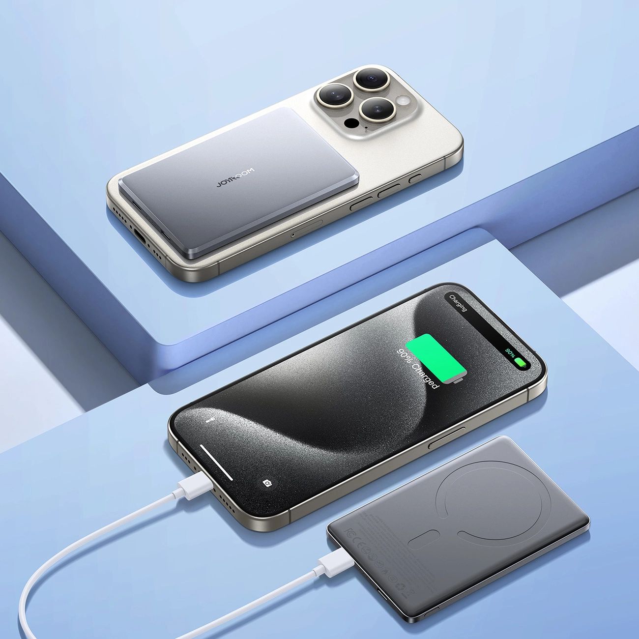 Powerbank Joyroom JR-PBM08 5000mAh 20W induktív töltéssel - szürke magsafe-16