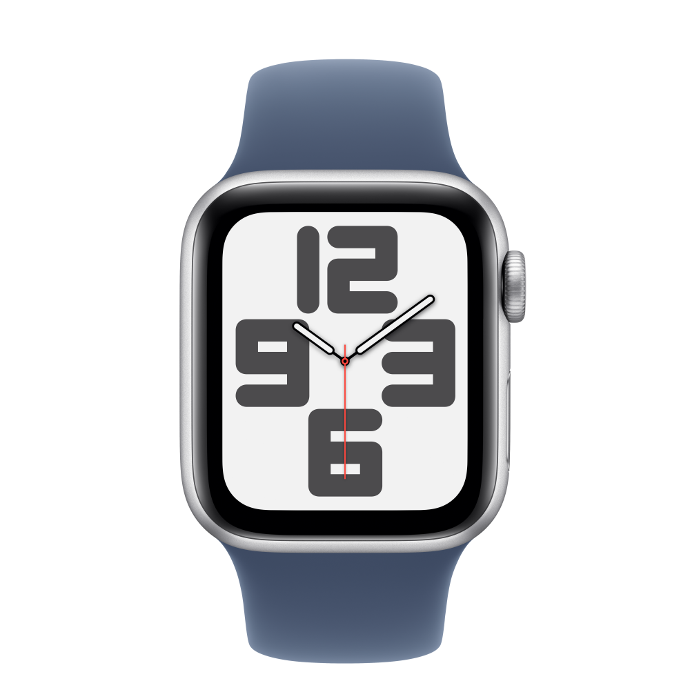 Apple Watch SE2 v3 GPS 40mm Ezüst Alumínium Tokkal és Farmer Sport Szíjjal - S/M-2