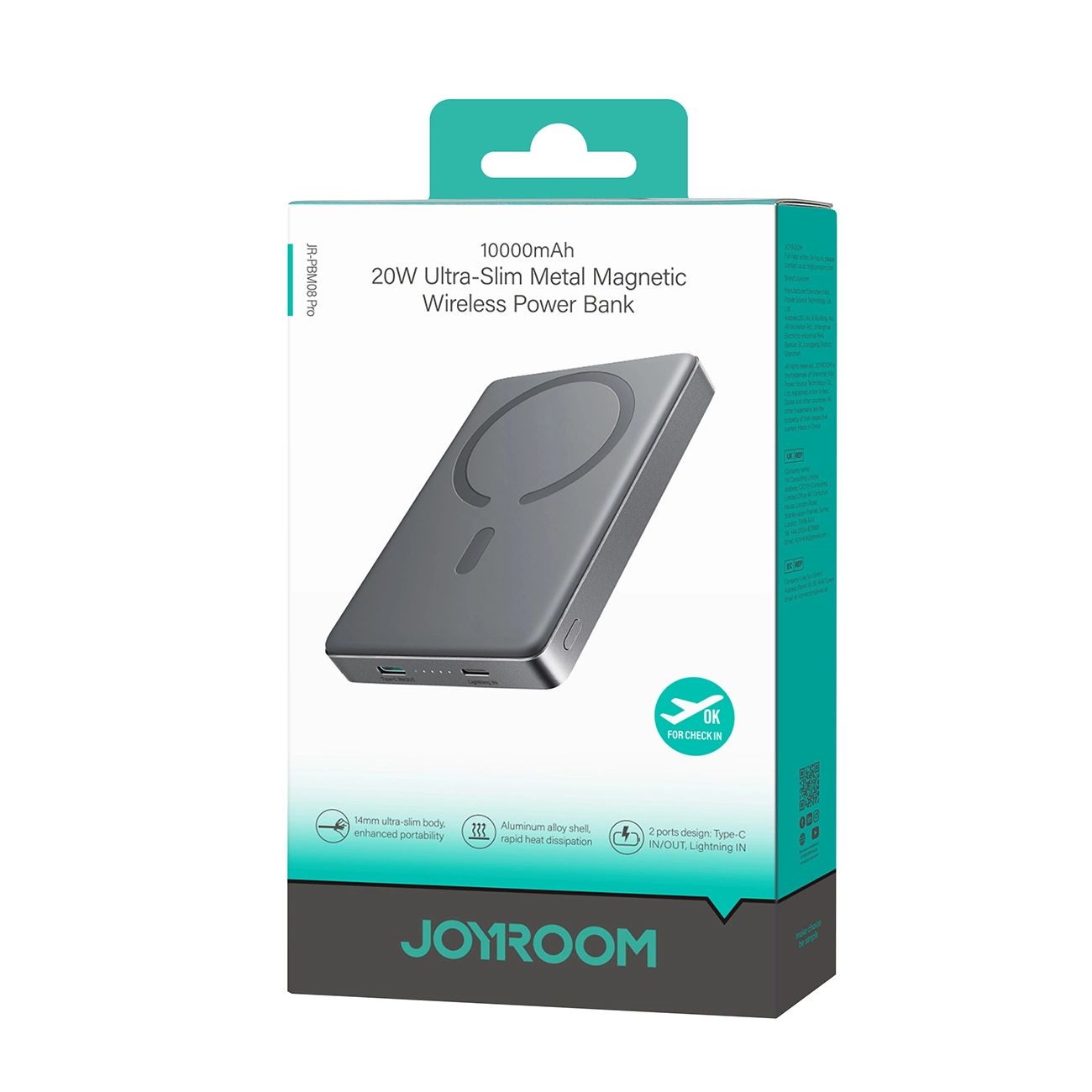 Powerbank Joyroom JR-PBM08 Pro 10000mAh - szürke Magsafe-7