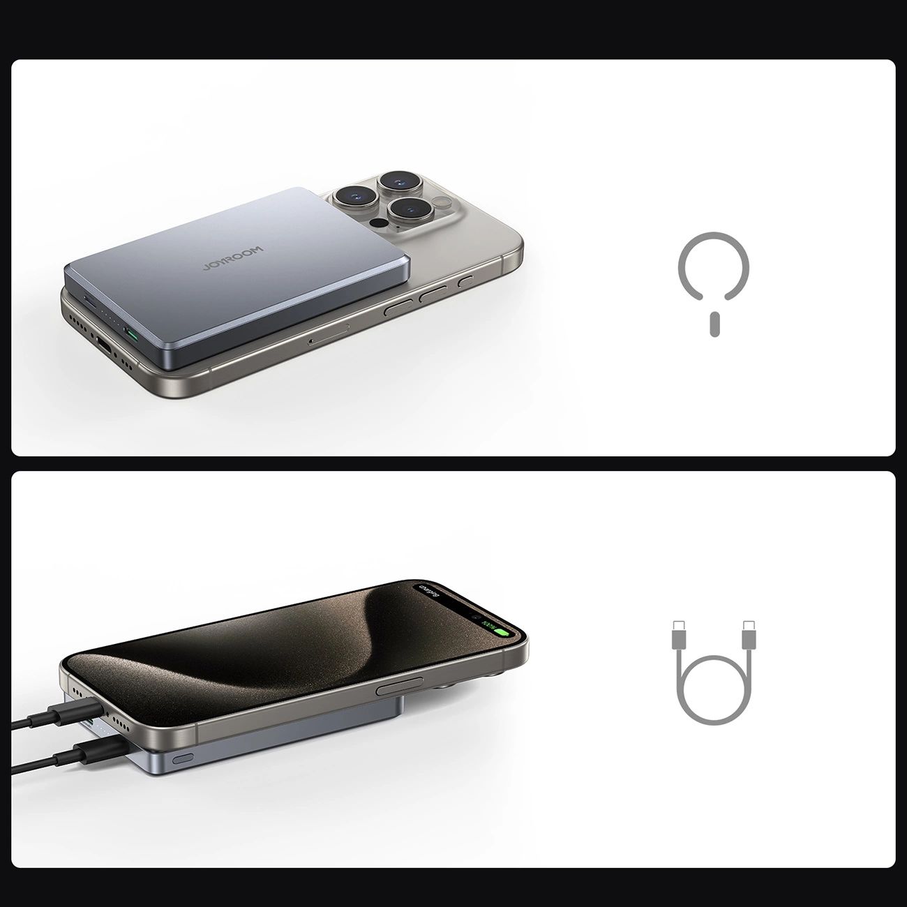 Powerbank Joyroom JR-PBM08 Pro 10000mAh - szürke Magsafe-2