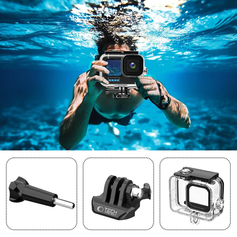 Tech-protect Ga200 Vízálló Tok Gopro Hero 9 / 10 / 11 / 12 / 13 átlátszó-1
