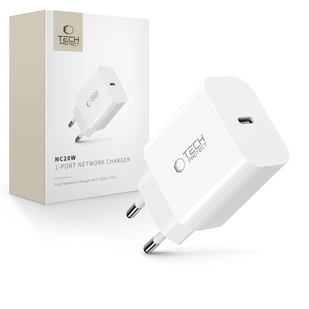 Tech-protect Nc20w 1-port Hálózati Töltő Pd 20w Fehér-0