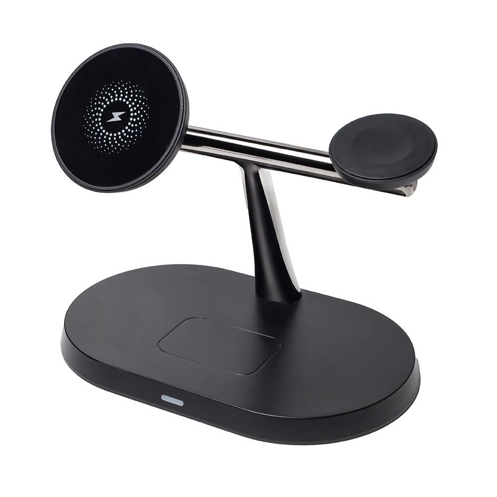 3 az 1-ben vezeték nélküli töltőállomás 15W fekete (magsafe, apple watch, airpods) Maxlife MXWC-03-7