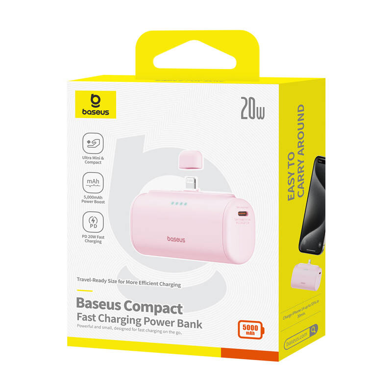 Powerbank OS-Baseus Compact IP 5000mAh 20W (rózsaszín)-3