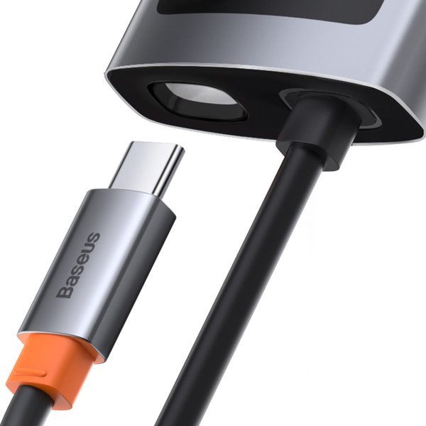Baseus Metal Gleam 4in1 HUB USB Type-C - USB Type-C PD 100W / HDMI 4K 30Hz / 1x USB 3.2 Gen 1 / 1x USB 2.0 szürke (CAHUB-CY0G)-5