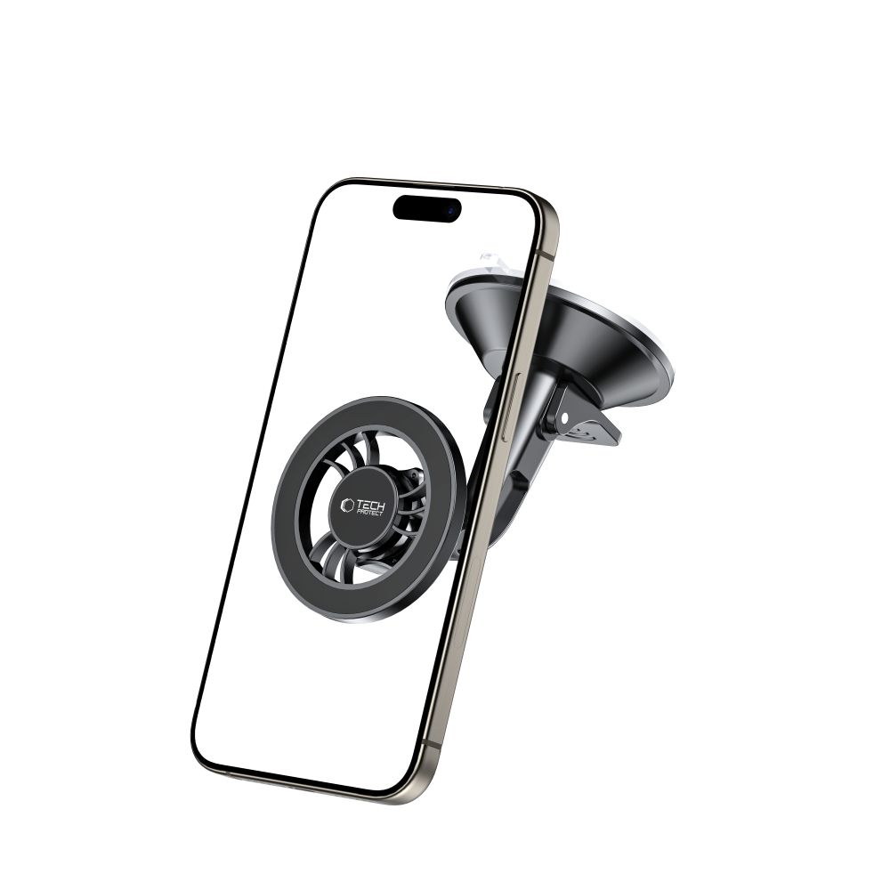 Tech-protect N56 Mágneses Magsafe Műszerfalra rögzíthető autós tartó Fekete-5