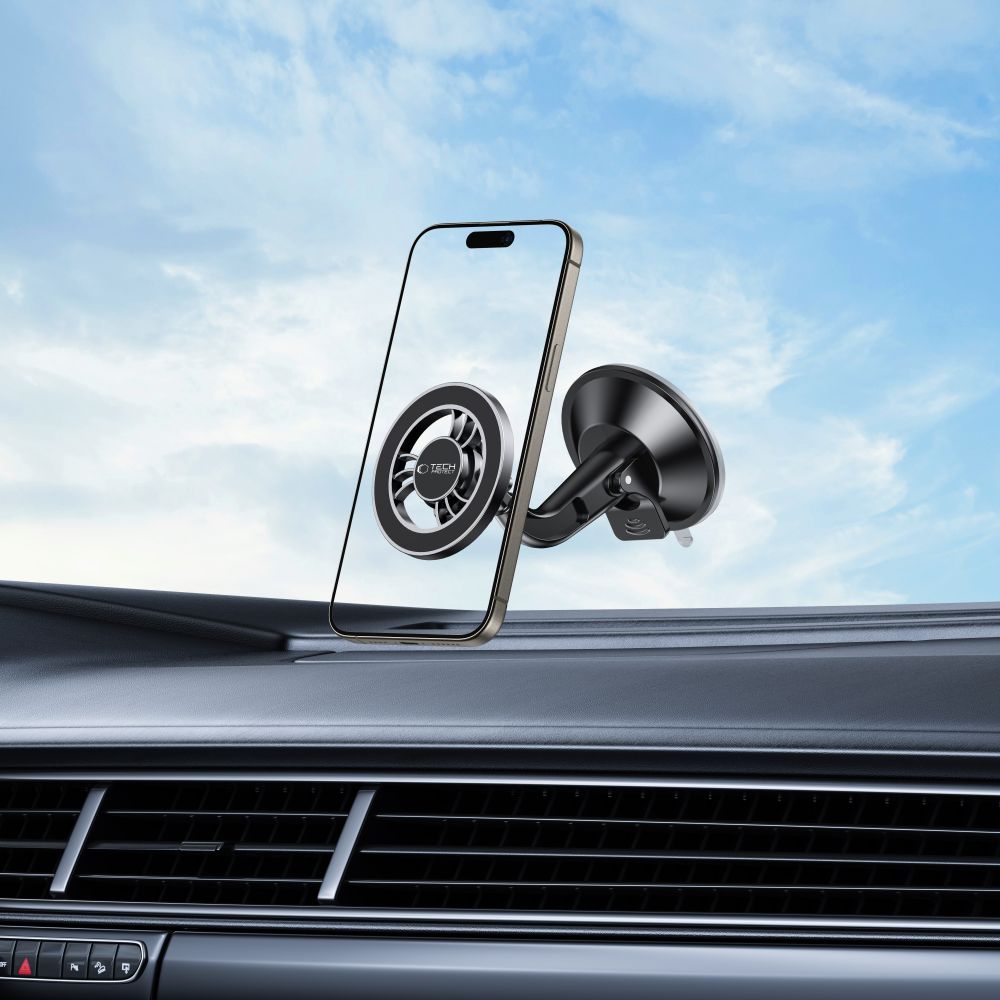 Tech-protect N56 Mágneses Magsafe Műszerfalra rögzíthető autós tartó Fekete-6