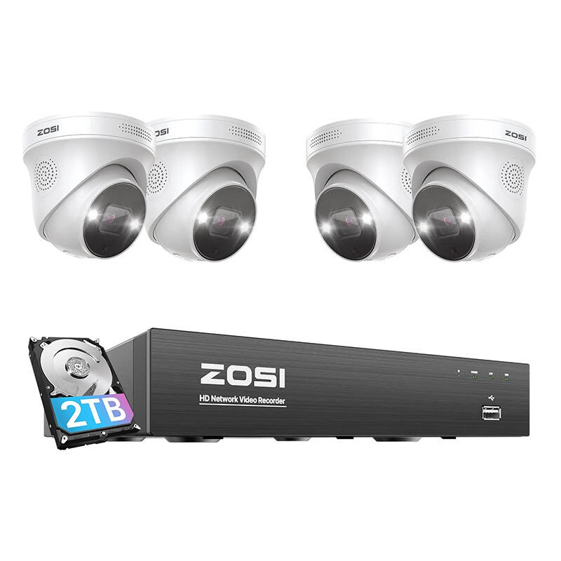IP Kamera ZOSI C225 4 db WiFi 5MP + NVR 8 csatornás + 2TB HDD-0